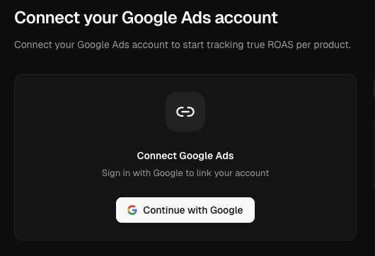 Adgain Connect Google Ads screen